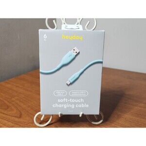 Heyday 6 Ft. USB-A To USB-C Soft Touch Charging Cable Turquoise New Sealed Box